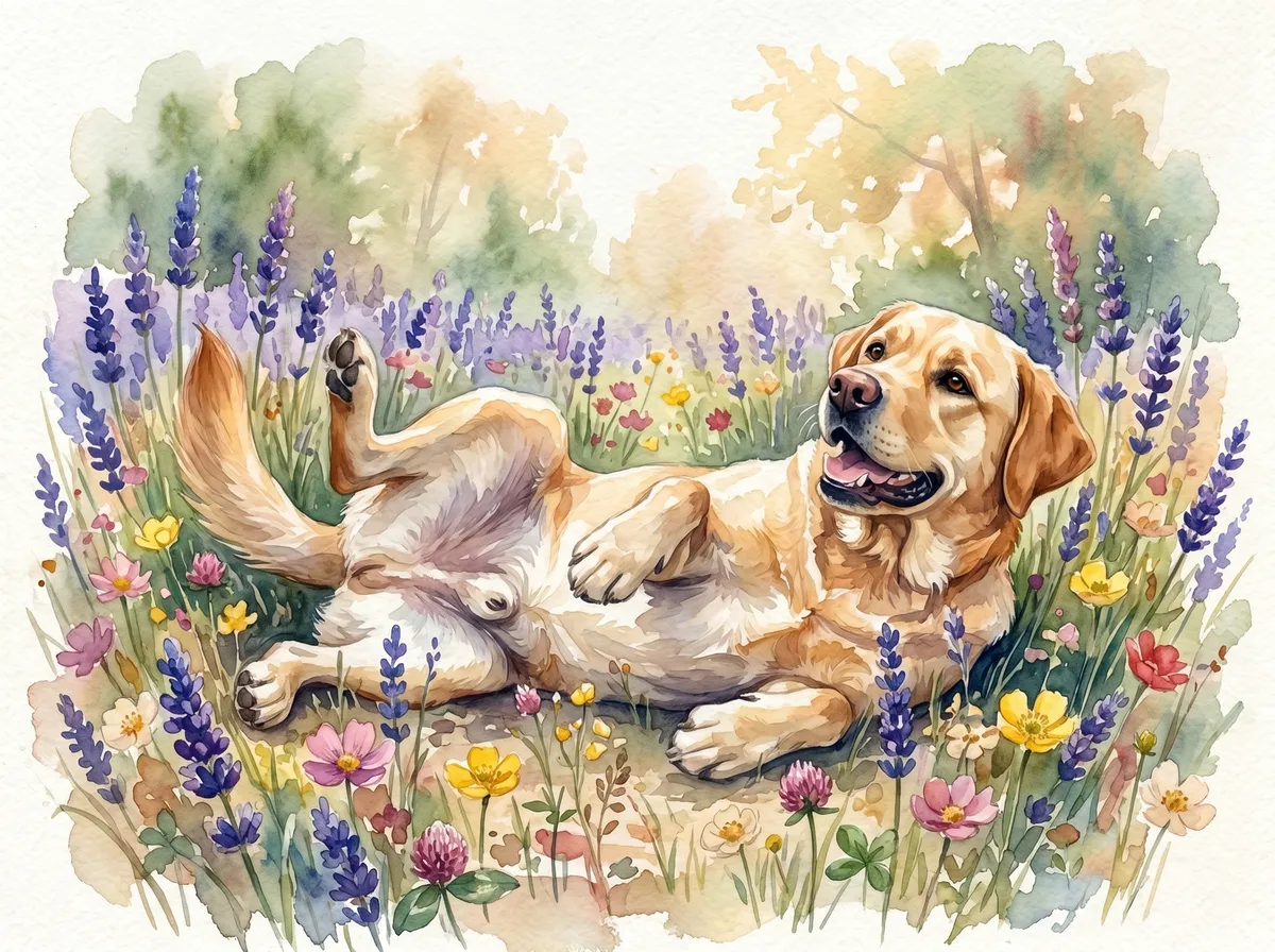 Labrador Retriever watercolor calendar month 5